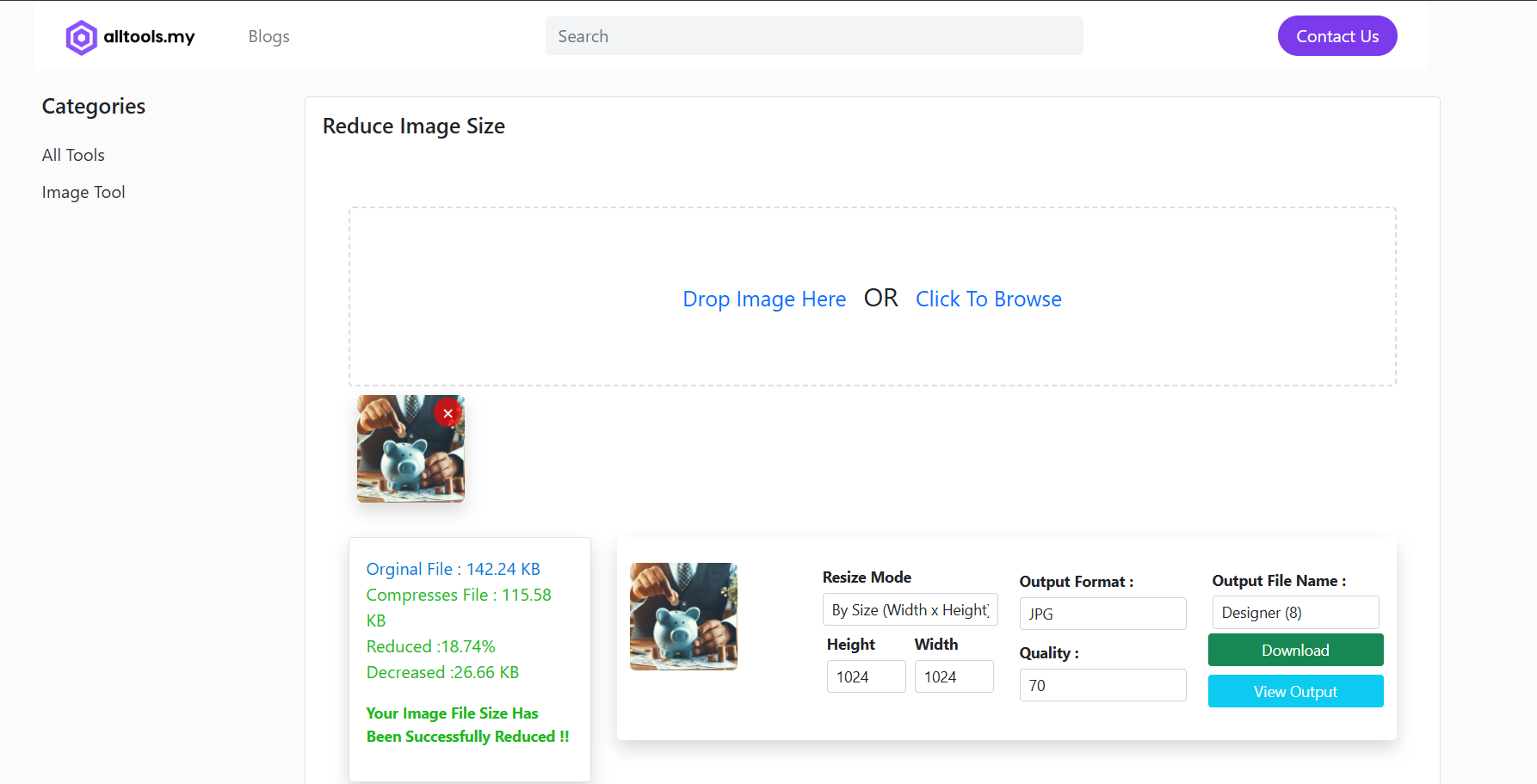 How to Reduce Image Size Online for Free with AllTools.my